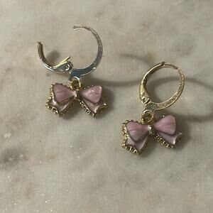 bow hoop earrings